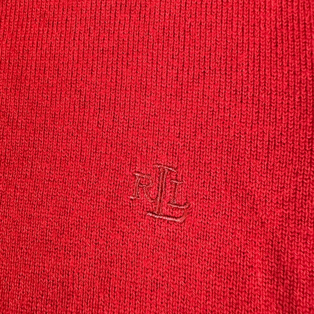 Lauren Ralph Lauren Red Merino Wool Cotton Turtleneck Sweater Petite P/P - Picture 3 of 9